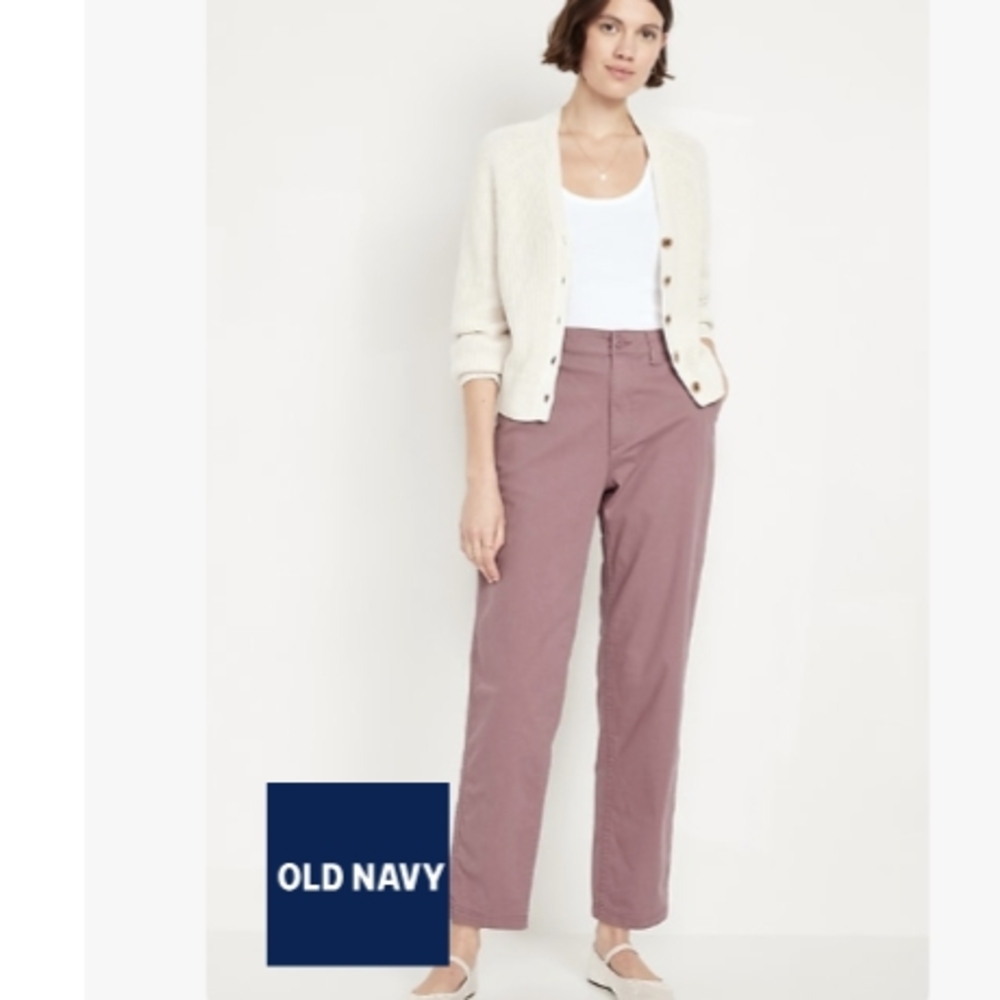 Old Navy Cream Cardigan with Mauve Pants